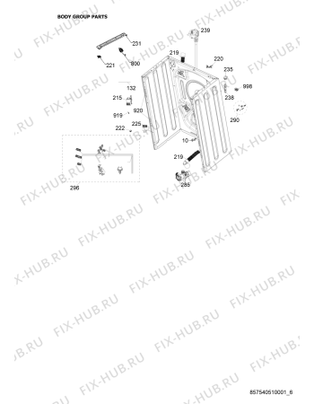 Схема №6 AWG 5102C с изображением Электролиния для стиралки Whirlpool 482000009997
