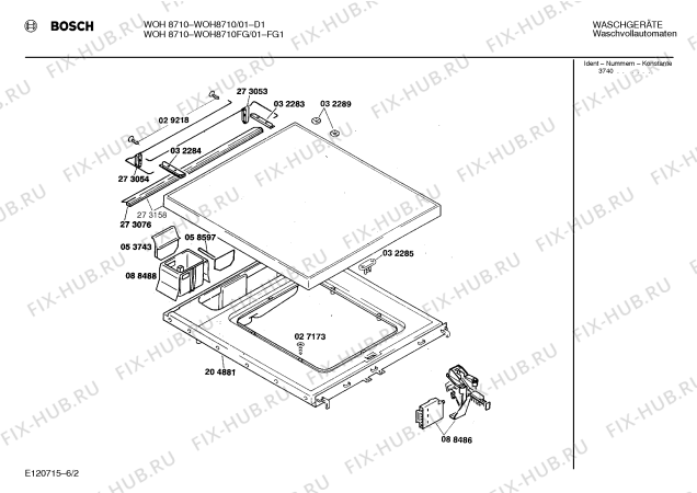 Схема №3 WOH8710FG WOH8710 с изображением Панель для стиралки Bosch 00278441