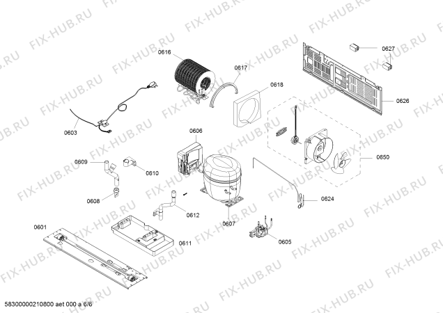 Взрыв-схема холодильника Siemens KA92NE06TI - Схема узла 06