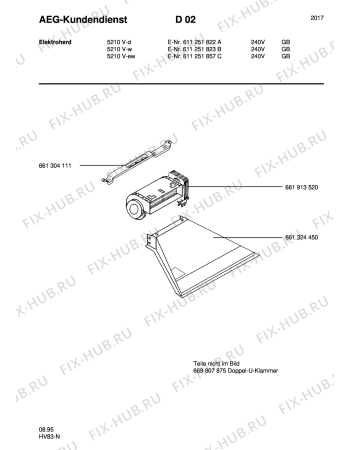 Взрыв-схема плиты (духовки) Aeg 5210V-W GB - Схема узла Section2