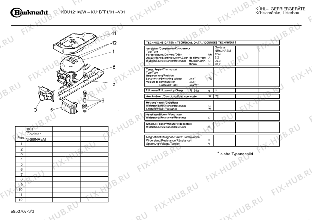 Схема №3 KU1BTF1 с изображением Инструкция по эксплуатации для холодильной камеры Bosch 00528022