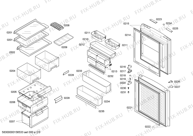 Схема №2 KK29V1160W с изображением Дверь для холодильника Siemens 00710619