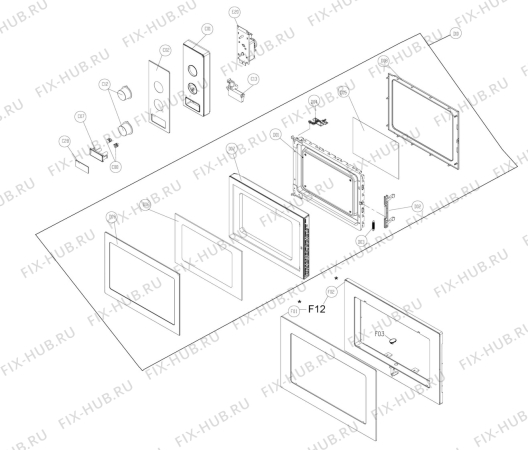 Взрыв-схема микроволновой печи Electrolux MO317GXE - Схема узла Section 2