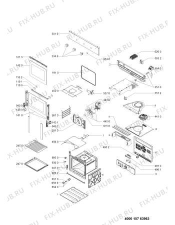 Схема №1 AKP 660/IX/01 с изображением Панель для плиты (духовки) Whirlpool 481010764207