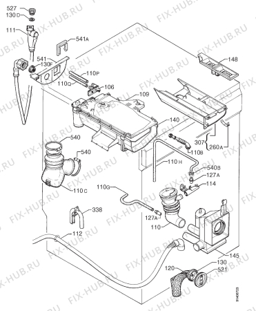 Взрыв-схема стиральной машины Husqvarna Electrolux QW1250H - Схема узла Hydraulic System 272