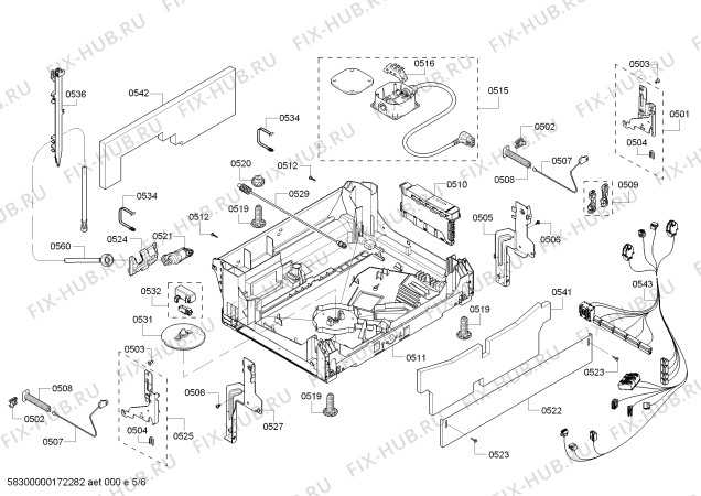 Схема №4 SHE68T55UC see VO Text с изображением Модуль управления, запрограммированный для посудомоечной машины Bosch 00753271