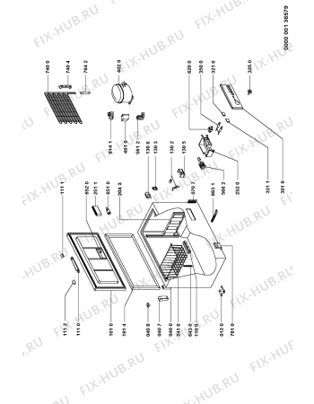 Схема №1 FRCE 3705A/1 с изображением Дверка для холодильника Whirlpool 481944269331