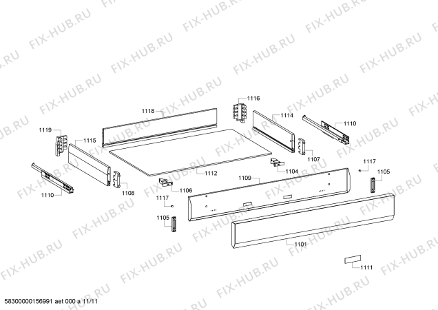 Схема №9 HSD786055N с изображением Задняя часть корпуса для плиты (духовки) Bosch 00710683