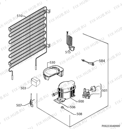 Взрыв-схема холодильника Electrolux ERN1401AOV - Схема узла Cooling system 017