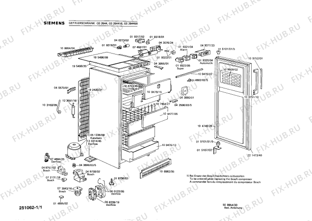 Схема №1 GS4024 с изображением Крышка для холодильника Siemens 00109752