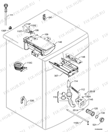 Взрыв-схема стиральной машины Rex Electrolux RWF10470W - Схема узла Hydraulic System 272