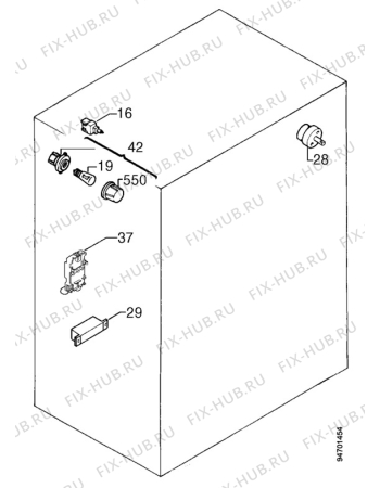 Взрыв-схема плиты (духовки) Privileg 029.282 1/7280 - Схема узла Electrical equipment 268