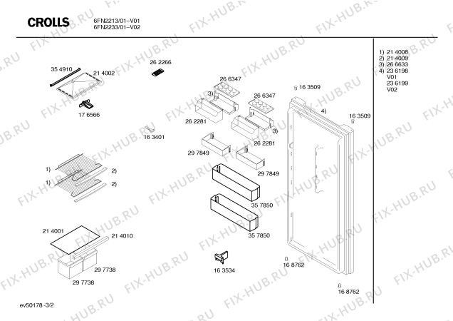 Схема №1 6FN2233 с изображением Поднос для холодильной камеры Bosch 00357850