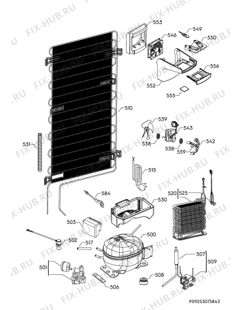 Взрыв-схема холодильника Aeg SCE72716VM - Схема узла Cooling system 017
