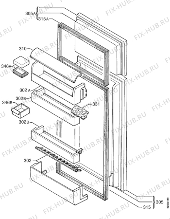 Взрыв-схема холодильника Zanussi ZFD19/5RN - Схема узла Door 003