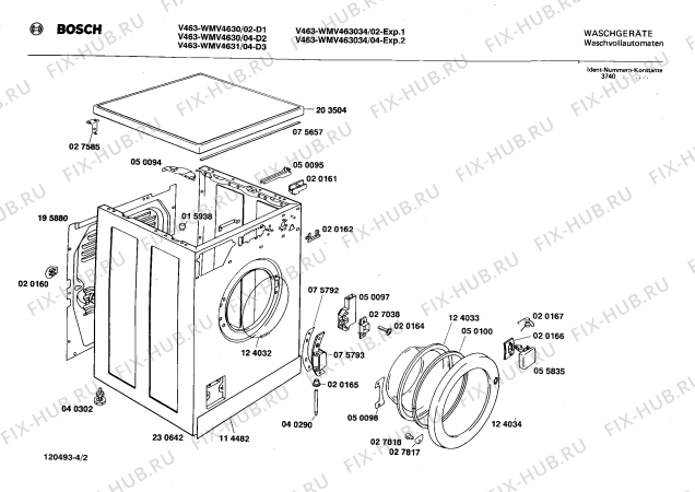 Взрыв-схема стиральной машины Bosch WMV4631 V463 - Схема узла 02