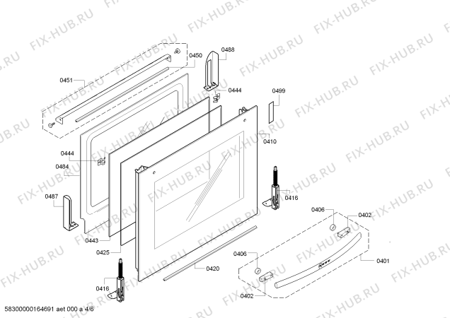 Схема №4 B4562N0 с изображением Противень для духового шкафа Bosch 00665761