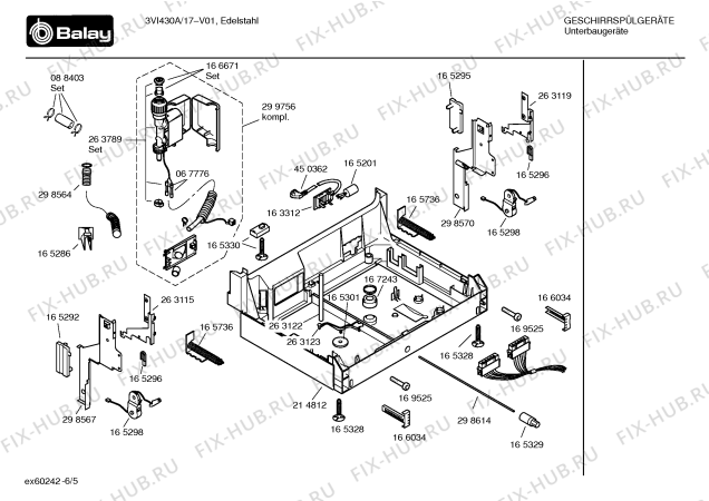 Схема №5 3VI430A с изображением Передняя панель для посудомойки Bosch 00359198