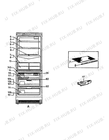 Взрыв-схема холодильника Electrolux ER3010B - Схема узла Internal parts