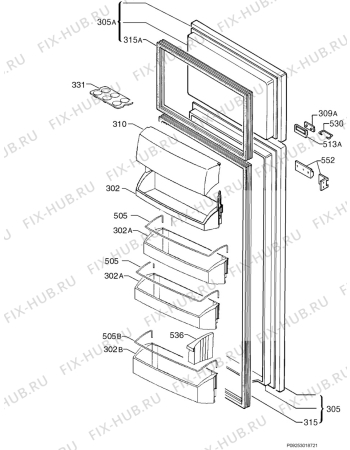 Взрыв-схема холодильника Aeg Electrolux SD91240-5I - Схема узла Door 003