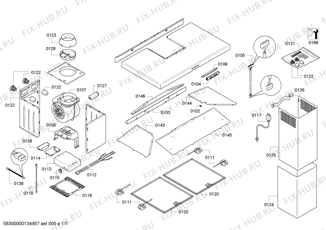 Схема №1 D77F35N0GB с изображением Вентиляционный канал для вытяжки Bosch 00671915