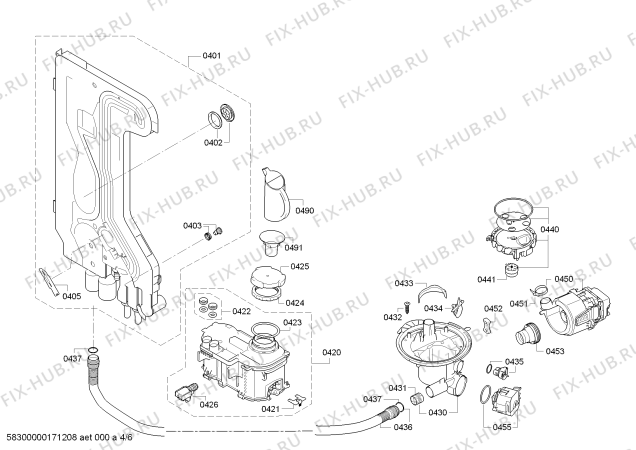 Схема №4 SN55D502EU с изображением Панель управления для посудомойки Siemens 00742146