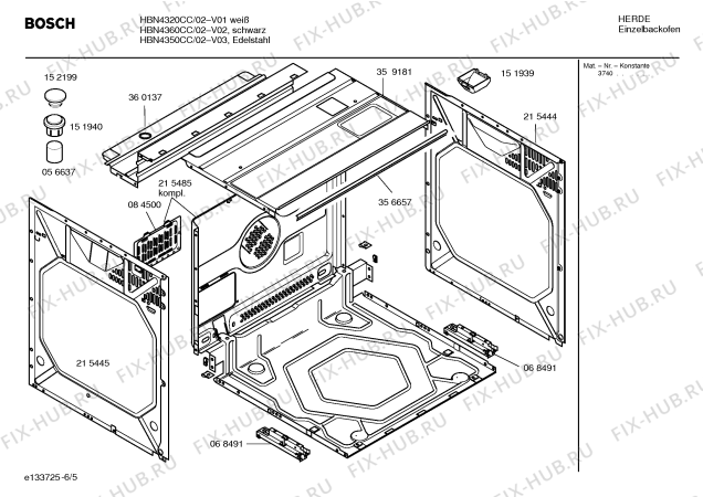 Схема №5 HBN4320CC с изображением Инструкция по эксплуатации для духового шкафа Bosch 00527883