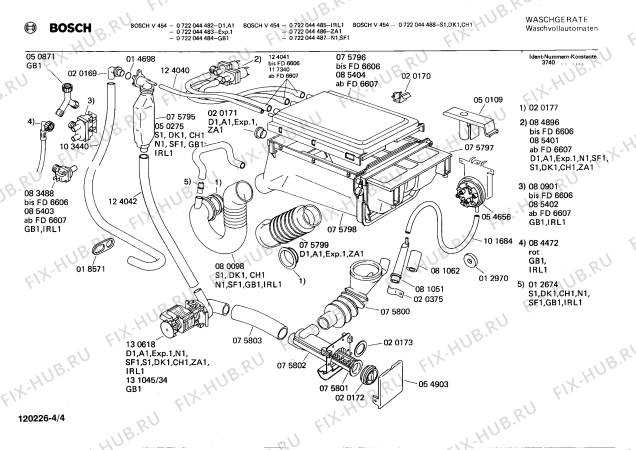 Взрыв-схема стиральной машины Bosch 0722044486 V454 - Схема узла 04