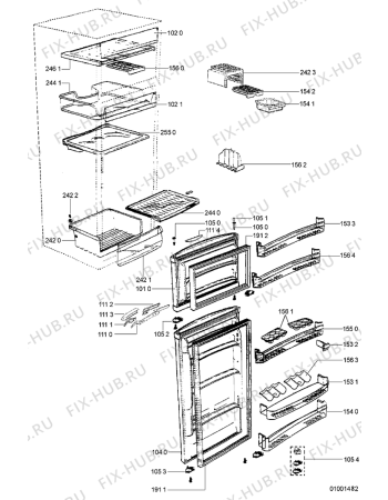 Схема №2 ARC 4030/AL с изображением Ящичек для холодильника Whirlpool 481244229302