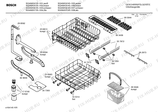 Схема №5 SGI59A05 с изображением Инструкция по эксплуатации для посудомойки Bosch 00585914