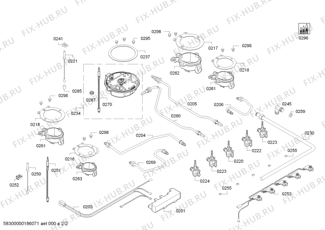 Взрыв-схема плиты (духовки) Bosch PCQ715B80N 4G+1W BO70F IH5 - Схема узла 02