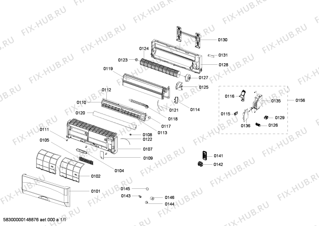 Схема №1 B1ZMI12903 с изображением Вентиляционная решетка для кондиционера Bosch 00685527