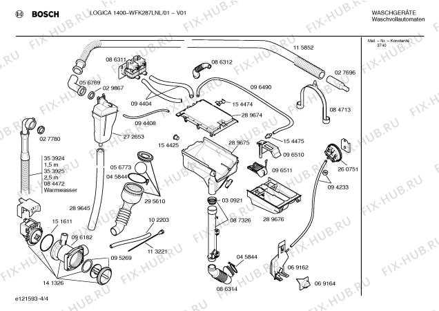 Схема №2 WFK287LNL LOGICA 1400 с изображением Инструкция по эксплуатации для стиралки Bosch 00523159