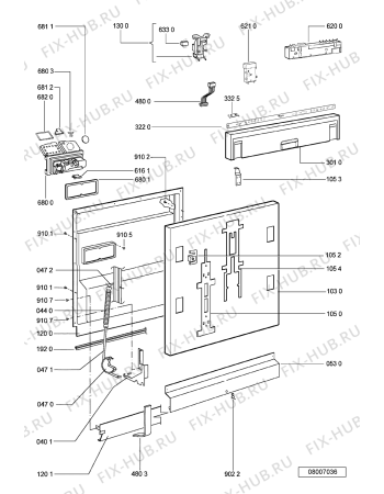 Взрыв-схема посудомоечной машины Whirlpool ADG 9020 - Схема узла