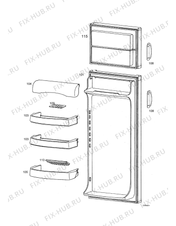 Взрыв-схема холодильника Rosenlew RJPK2432 - Схема узла Door 003