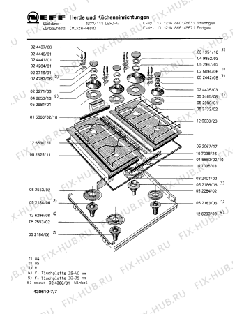 Взрыв-схема плиты (духовки) Neff 1312148601 1077/111LEHD-4 - Схема узла 07