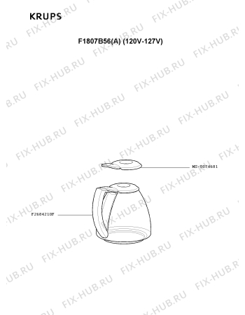 Взрыв-схема кофеварки (кофемашины) Krups F1807B56(A) - Схема узла UP002393.4P2