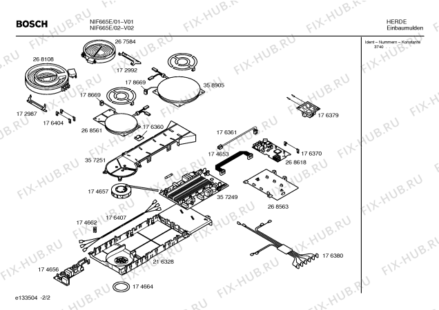 Схема №2 NIF665E с изображением Инструкция по эксплуатации для духового шкафа Bosch 00526297