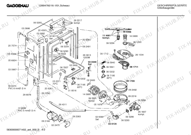 Схема №4 GI904760 с изображением Инструкция по установке/монтажу для посудомоечной машины Bosch 00519846