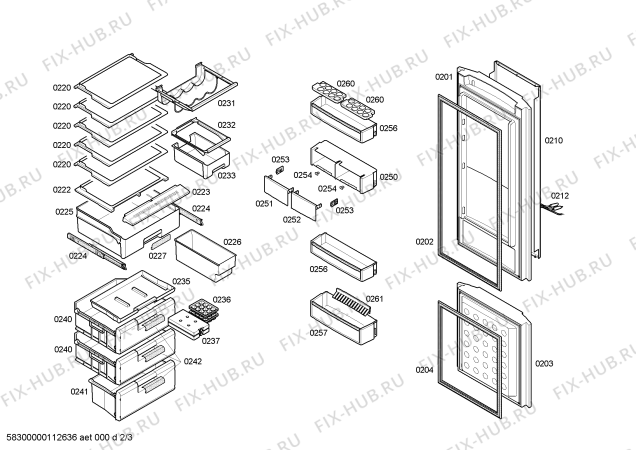 Схема №3 KG39MW90 KG39MMXSKD с изображением Дверь морозильной камеры для холодильника Siemens 00242120