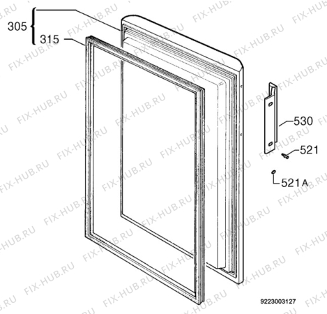 Взрыв-схема холодильника Aeg Electrolux A70128GS - Схема узла Door 003