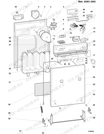 Взрыв-схема посудомоечной машины Indesit LVI12411 (F017037) - Схема узла