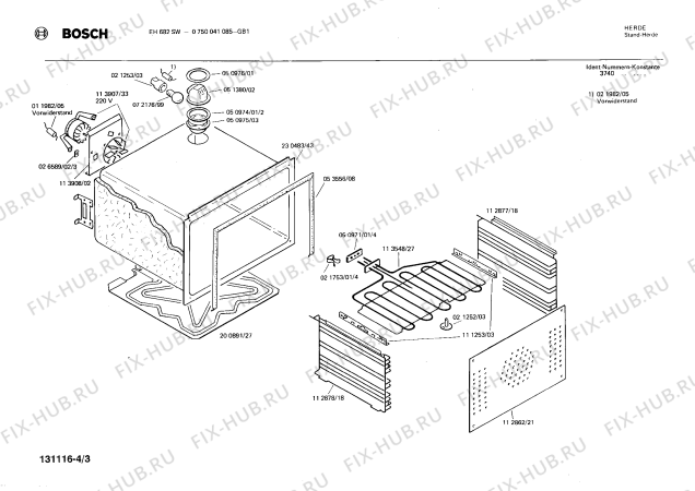 Взрыв-схема плиты (духовки) Bosch 0750041085 EH682SW - Схема узла 03