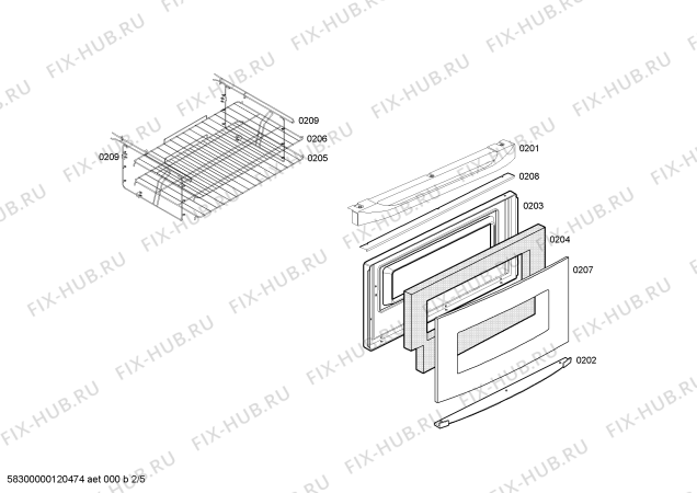 Схема №4 FSK44U24ED CAPRI GRILL II ALUMINIO с изображением Ручка двери для духового шкафа Bosch 00471932