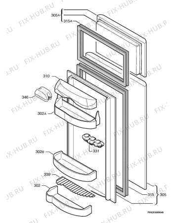 Взрыв-схема холодильника Privileg 345603_4791 - Схема узла Door 003