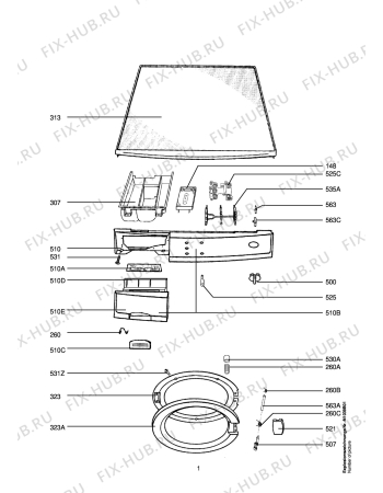 Схема №1 LAVW1255 с изображением Всякое для стиральной машины Aeg 1108607019