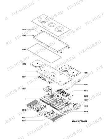 Схема №1 ACM809BA (F101425) с изображением Поверхность для плиты (духовки) Indesit C00439381