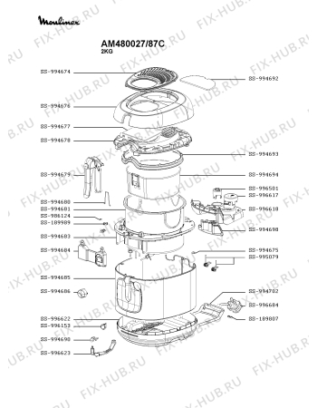 Схема №1 FR480015/87A с изображением Защёлка для электротостера Moulinex SS-994684