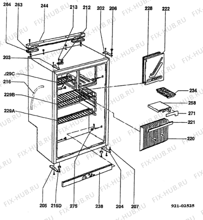 Взрыв-схема холодильника Electrolux RM4235 - Схема узла C20 Cabinet  / Interior  C