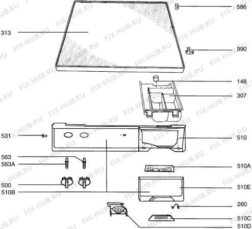 Взрыв-схема стиральной машины Aeg LF61660 - Схема узла Decoration Panel